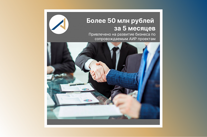 Привлекли более 50 млн рублей на развитие регионального бизнеса по проектам, которые сопровождает АИР! 